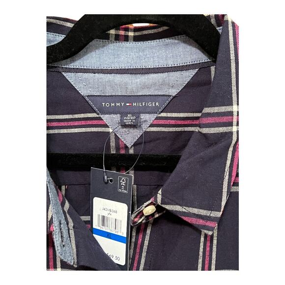 Tommy Hilfiger Long Sleeve Button Up Roll Tab Top Size XL - Picture 4 of 7